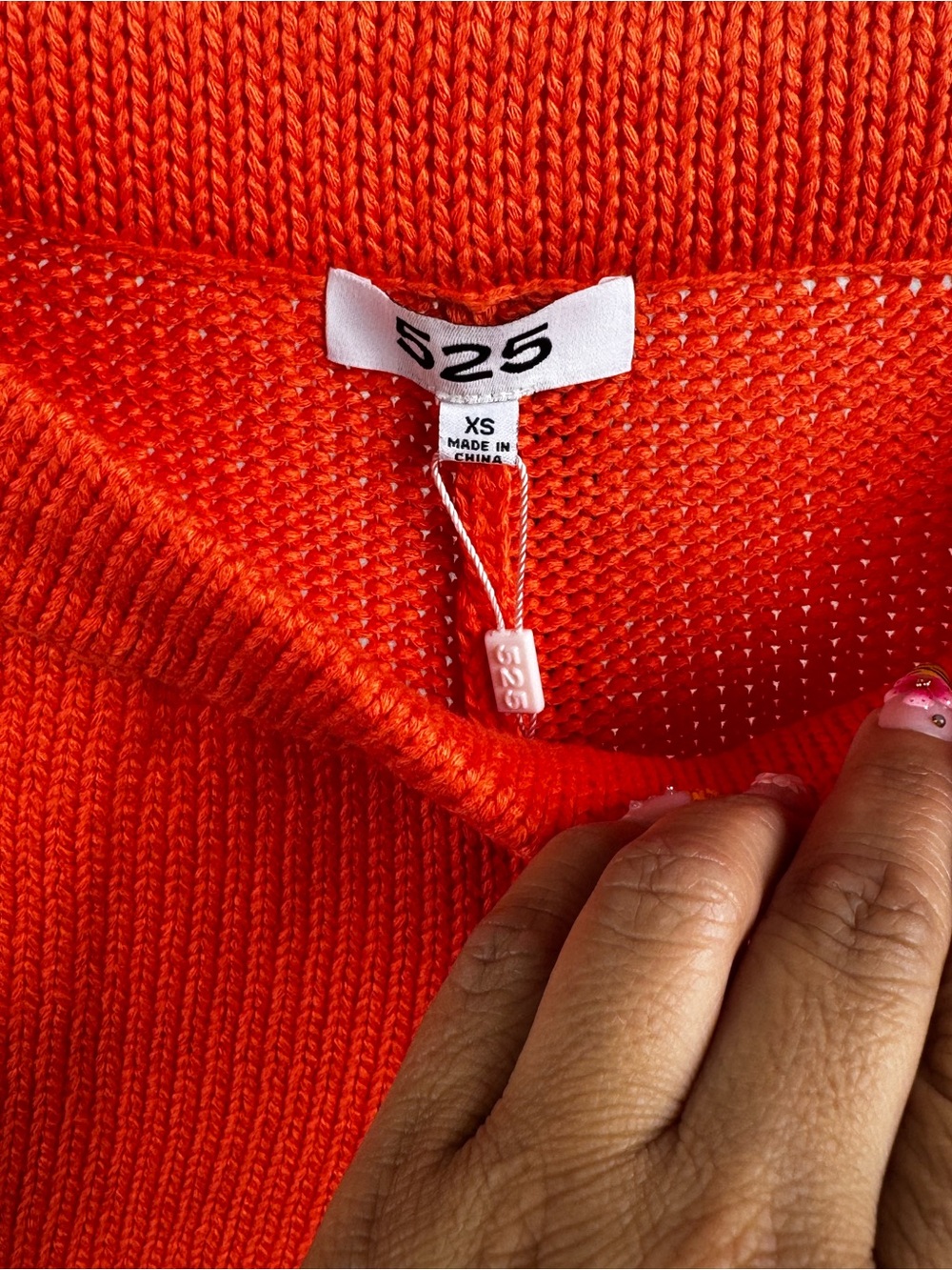 525 America Orange Knit Drawstring Shorts XS NWT Cozy Lounge Pockets - Picture 7 of 9